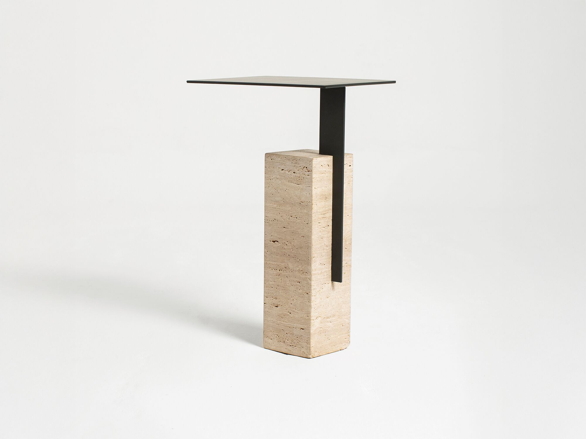 Журнальный столик с травертиновым основанием и металлической столешницей YET. Design Studio MONO ARCH-00029357 - Вид №14