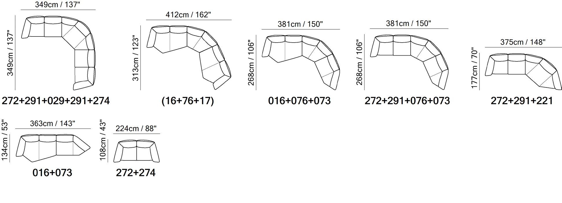 Модульный угловой диван из ткани Natuzzi Italia TIMELESS ARCH-00036647 - Вид №19