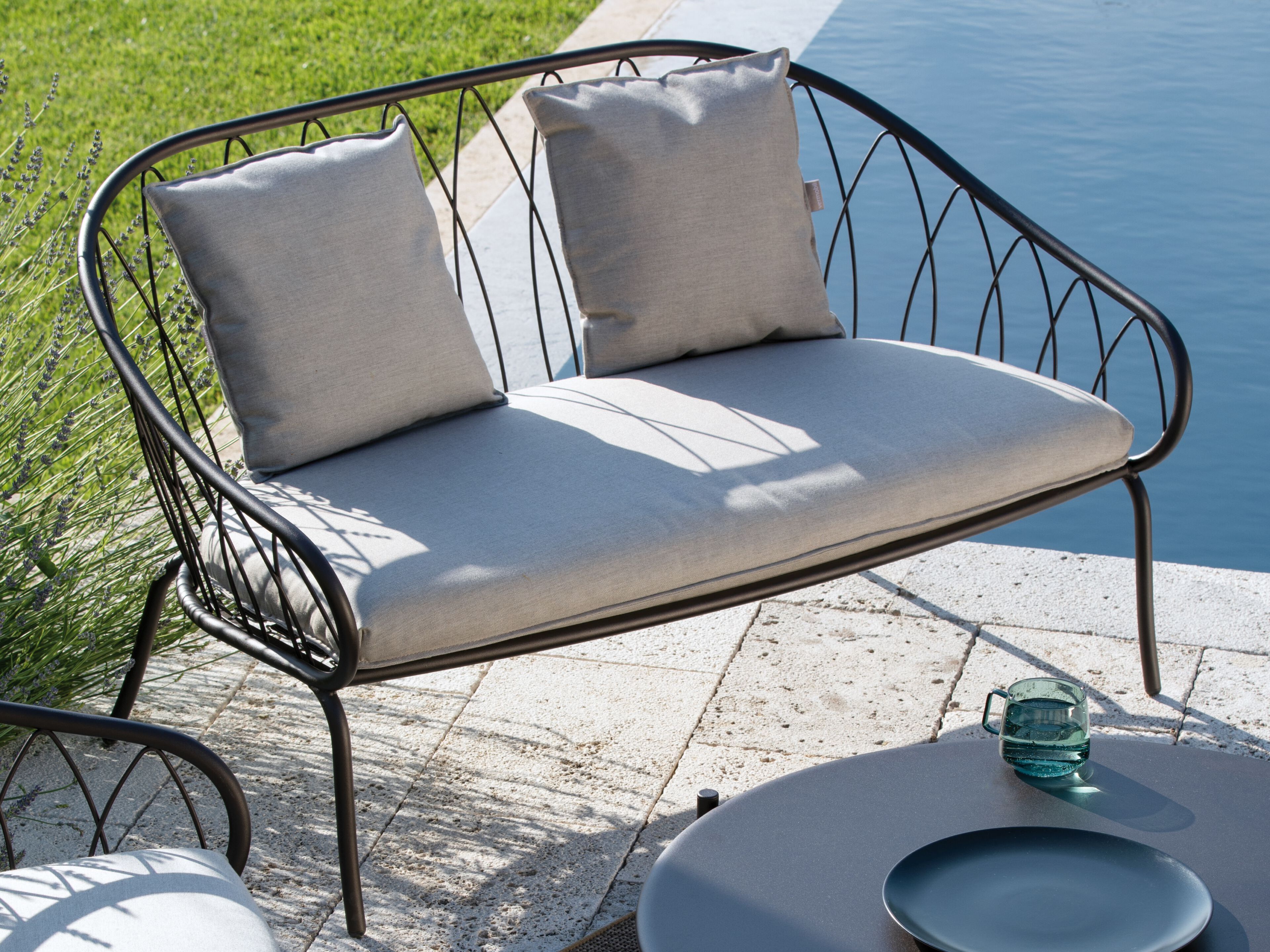 2-местный металлический и тканевый садовый диван Vermobil Флора ARCH-00089309 - Вид №1