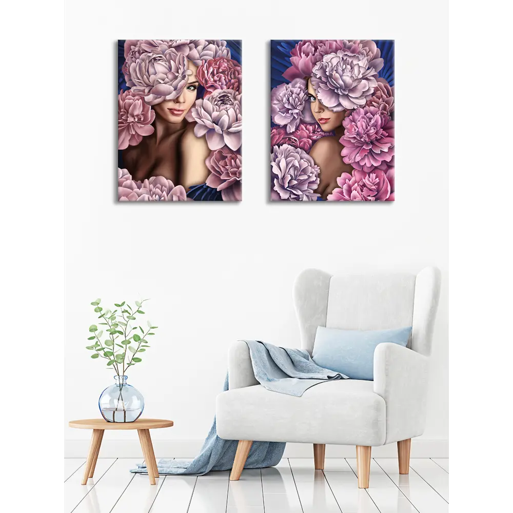 Картина модульная Девушки в цветах 45x60 см 2 шт POSTERMARKET STLM-2096798 - Вид №5