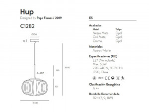 092128 Подвесной светильник черный Aromas del Campo Hup