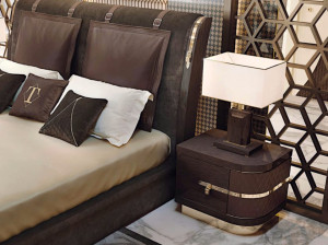 Прямоугольная кожаная прикроватная тумбочка для отеля