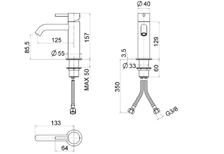Однорычажный смеситель для раковины из нержавеющей стали Gaia Mobili Complements ARCH-00100836 - Вид №1