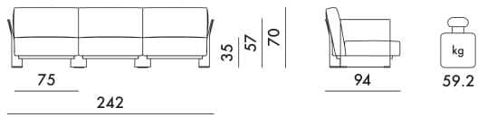 Sunbrella® 3-местный съемный садовый диван Kartell POP OUTDOOR ARCH-00137585 - Вид №27