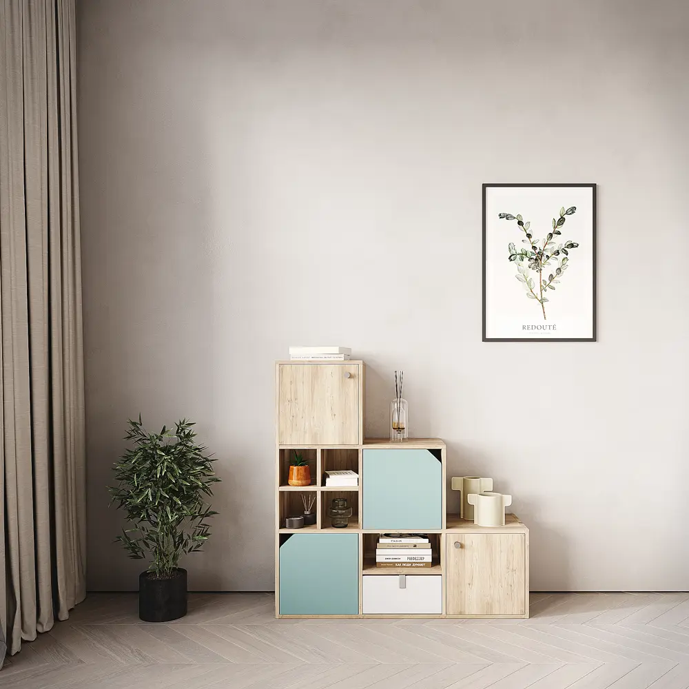 Стеллаж KONSENSA Руан 6 секций 104x104x31.7 см ЛДСП цвет дуб комано STLM-2198969 - Вид №7