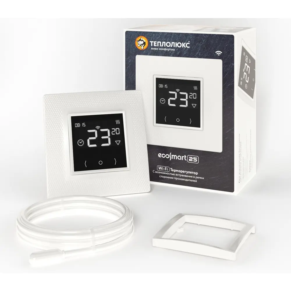 Терморегулятор для теплого пола Теплолюкс Ecosmart 25 электронный программируемый цвет белый STLM-2165115 - Вид №3
