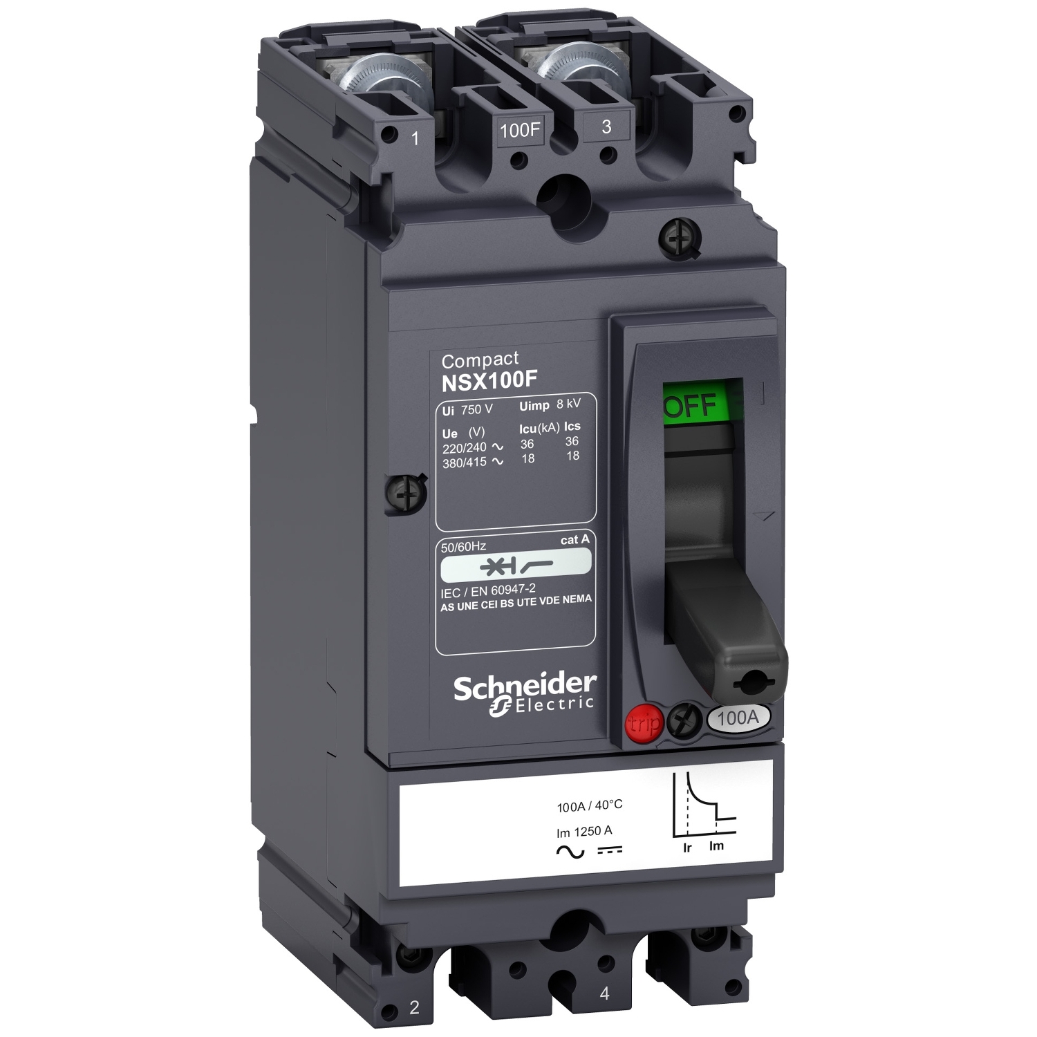 LV438597 Силовой автомат NSX, 18кА, 2P, 50А Schneider Electric Compact 