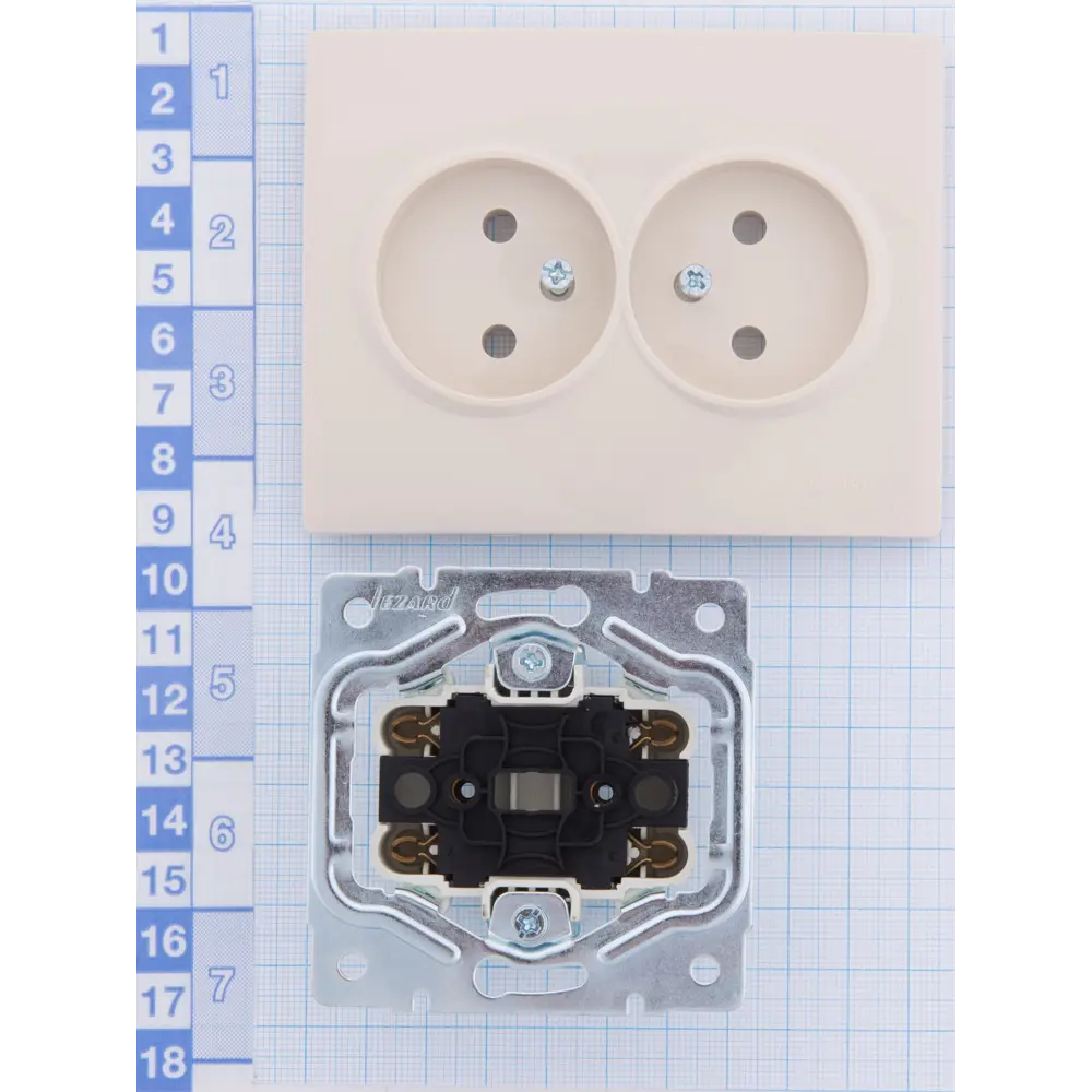 Розетка двойная Lezard Karina без заземления цвет кремовый STLM-2155562 - Вид №5