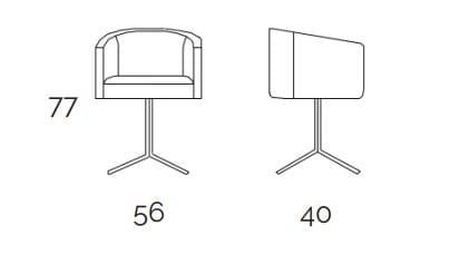 Спицевое вращающееся кресло с подлокотниками I.T.F. Design CARMEN ARCH-00059638 - Вид №5