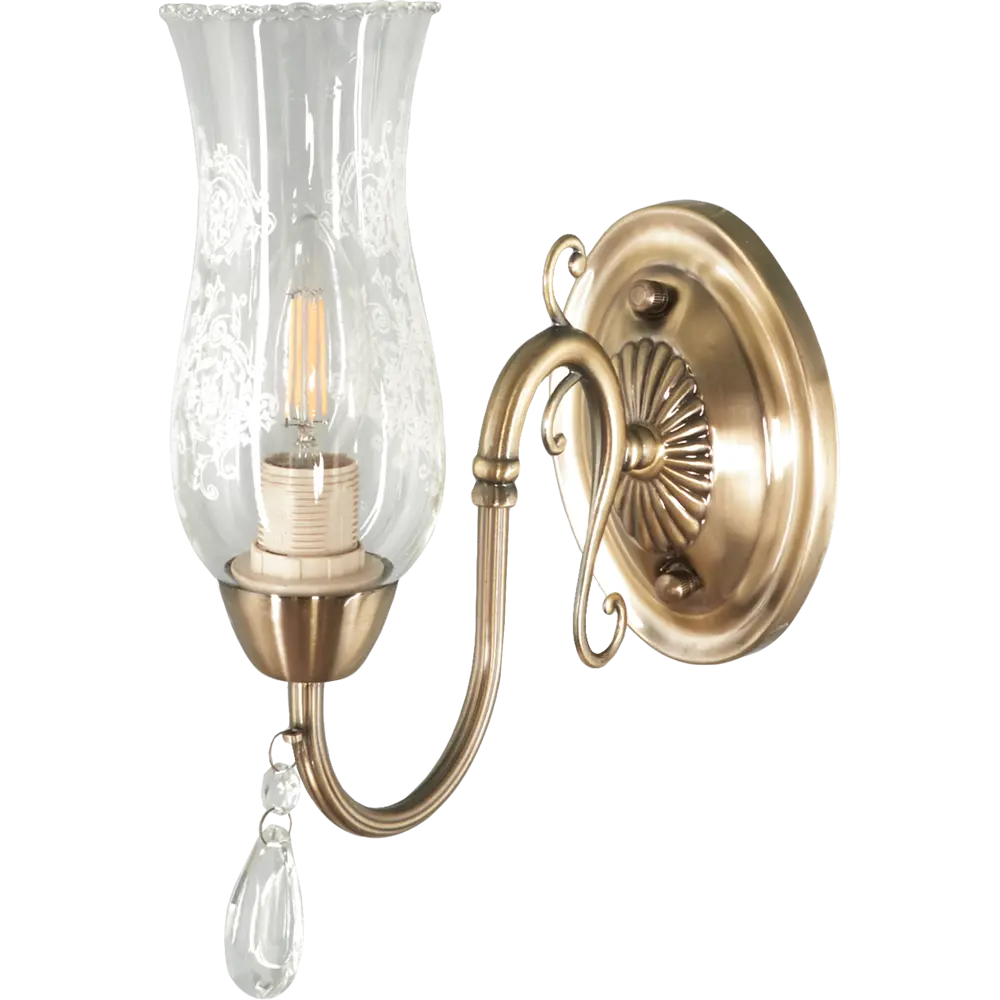 Бра Лирика 1xE14x60 Вт, металл/стекло, цвет бронза WINK STLM-2114555