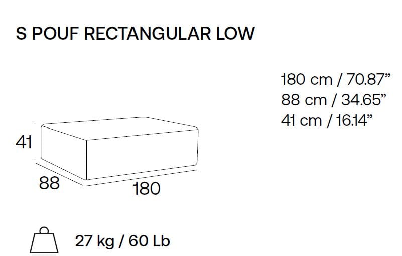 Прямоугольный пуф из ткани Adrenalina ARCH-00105281 - Вид №5