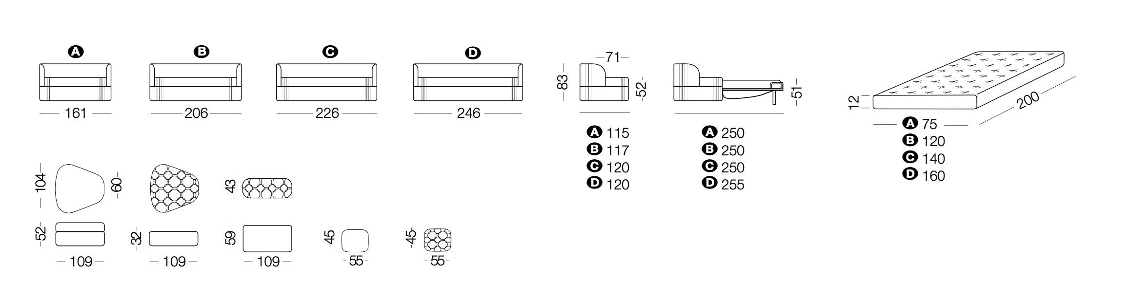 Изогнутый диван-кровать из ткани Milano Bedding GOODMAN ARCH-00079332 - Вид №6