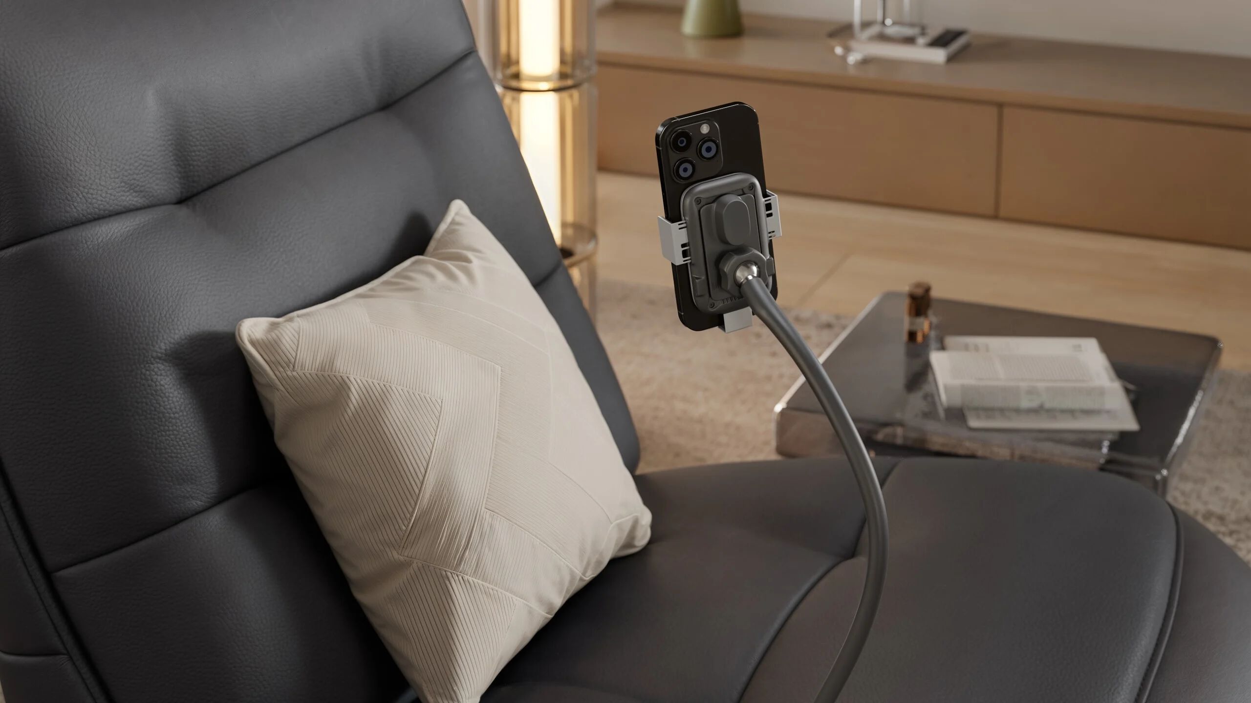 Кожаное вращающееся кресло с подставкой для ног Sofanella Боно ARCH-00079454 - Вид №3