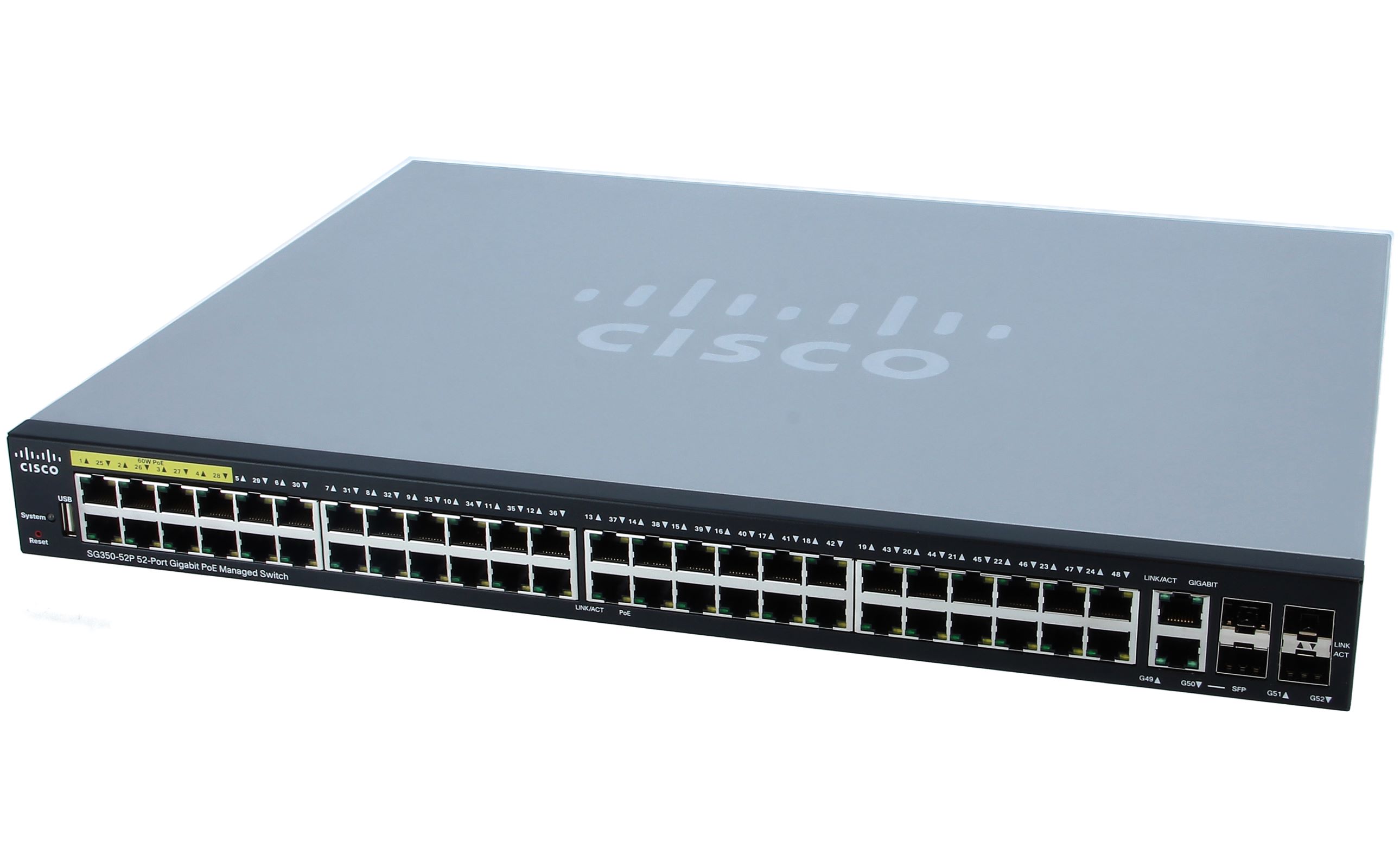SG350-52P-K9-EU sg350-52p 52-port gigabit poe managed switch Cisco Santreyd  - Вид №1