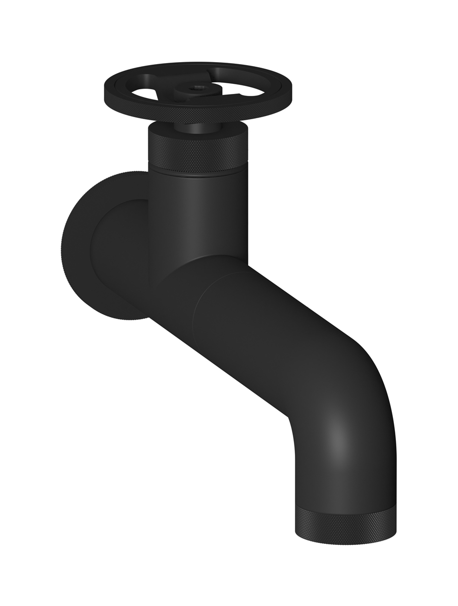 Встроенный в стену смеситель для раковины на 1 отверстие в комплекте с донным клапаном WE ARE IB b1209np Matt Black Bold