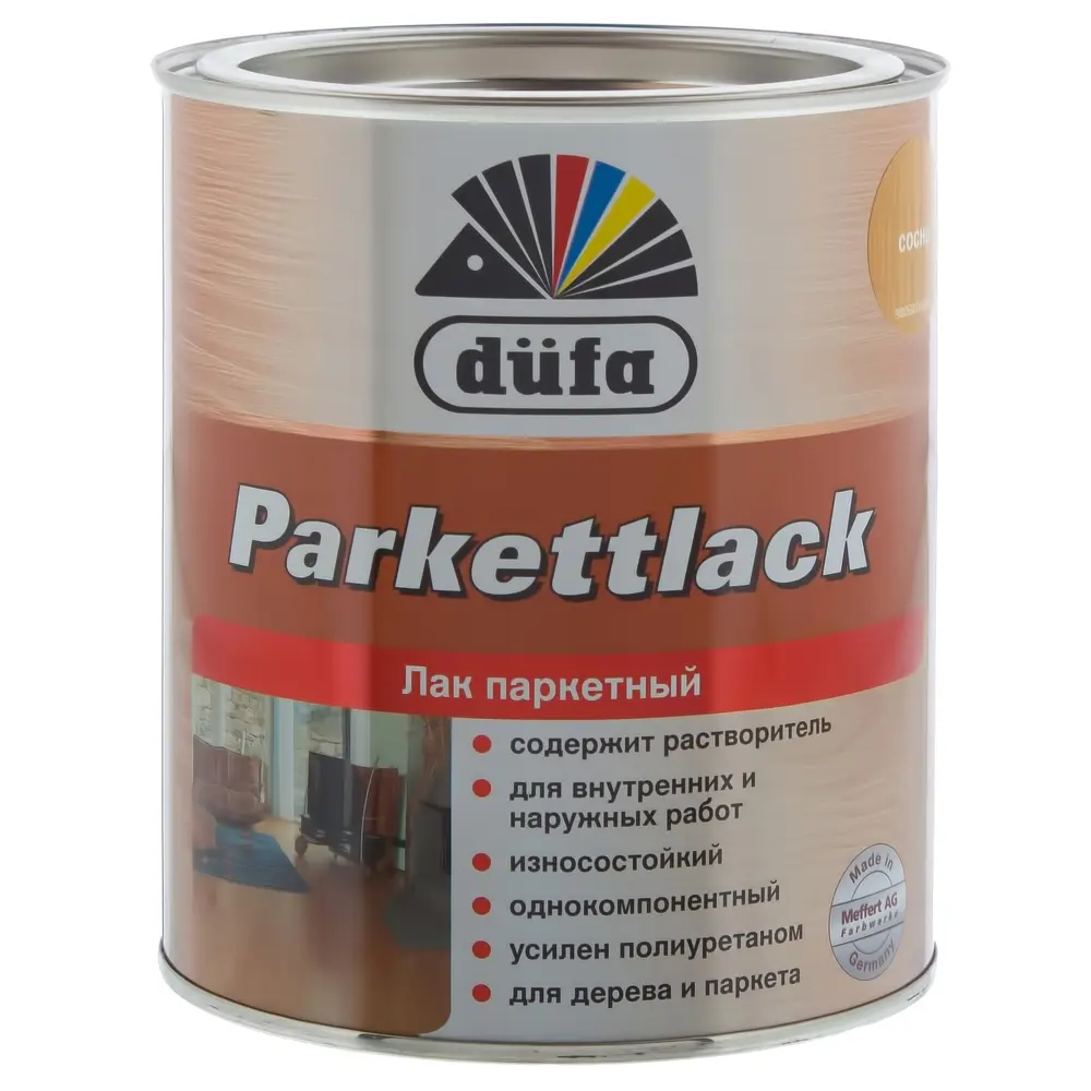 Лак паркетный полуматовый цвета сосна Dufa Parkettlack 0.75 л STLM-2055819