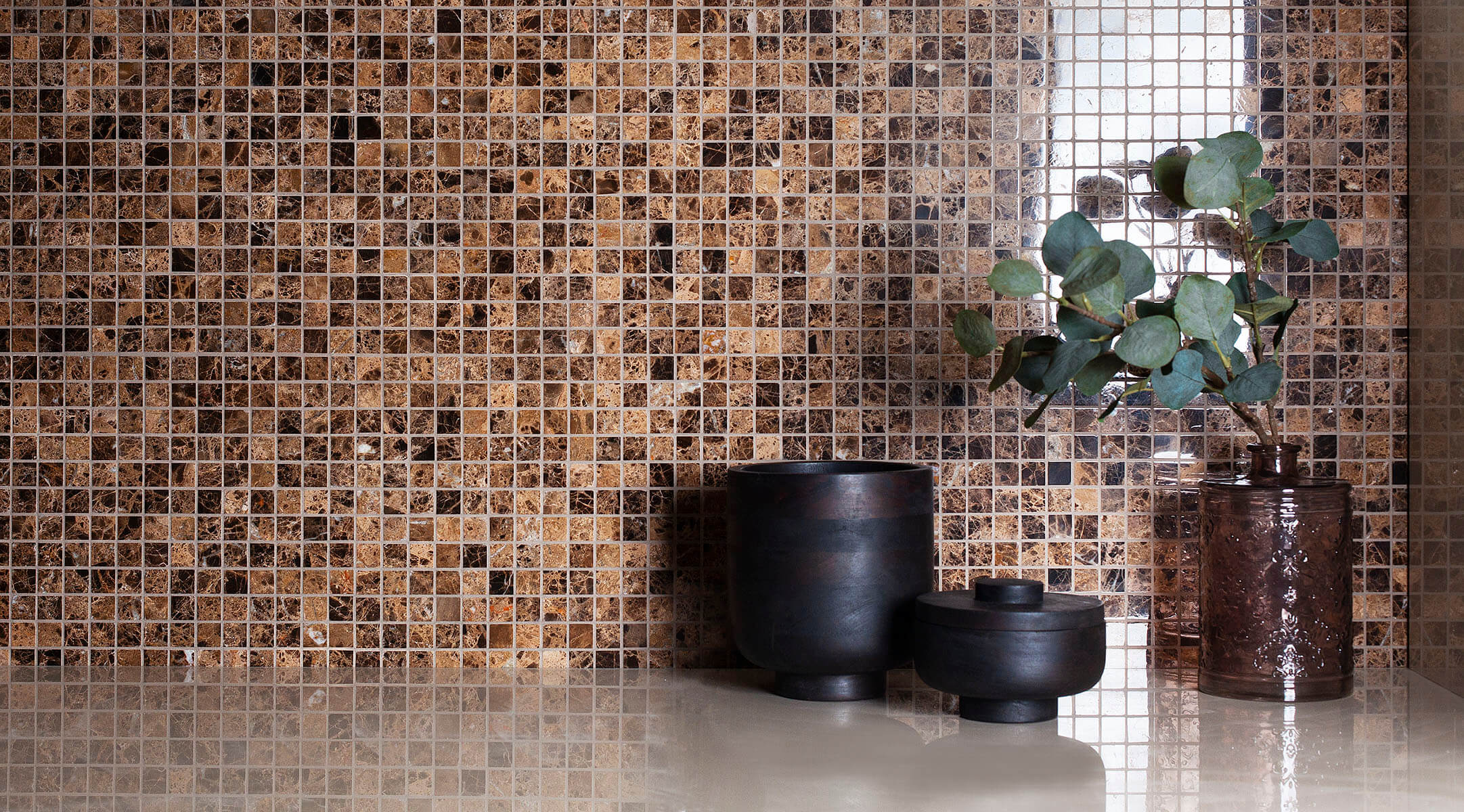 Мраморная мозаика DARK EMPERADOR – элегантность в каждом квадрате STP-ST106 INCOLOR Classic - Вид №4