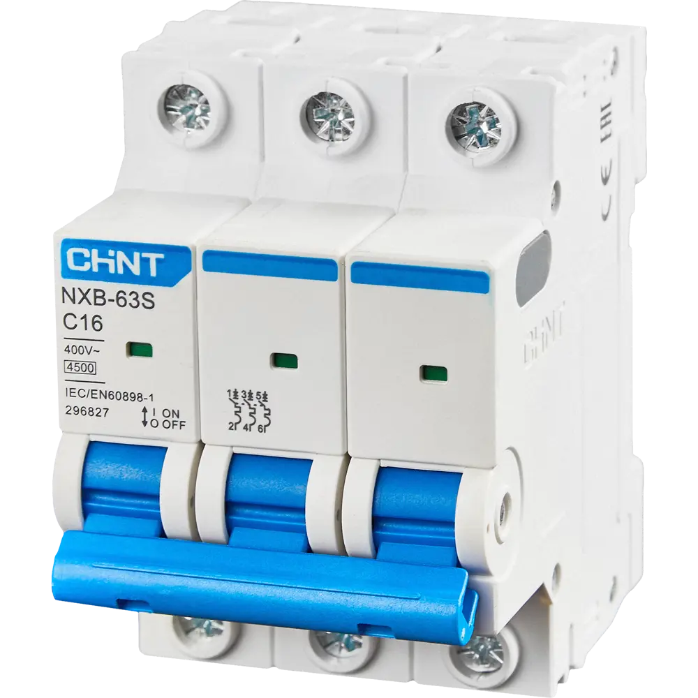 Автоматический выключатель CHINT NXB-63S 3P C16 А 4.5 кА STLM-2134951 - Вид №1