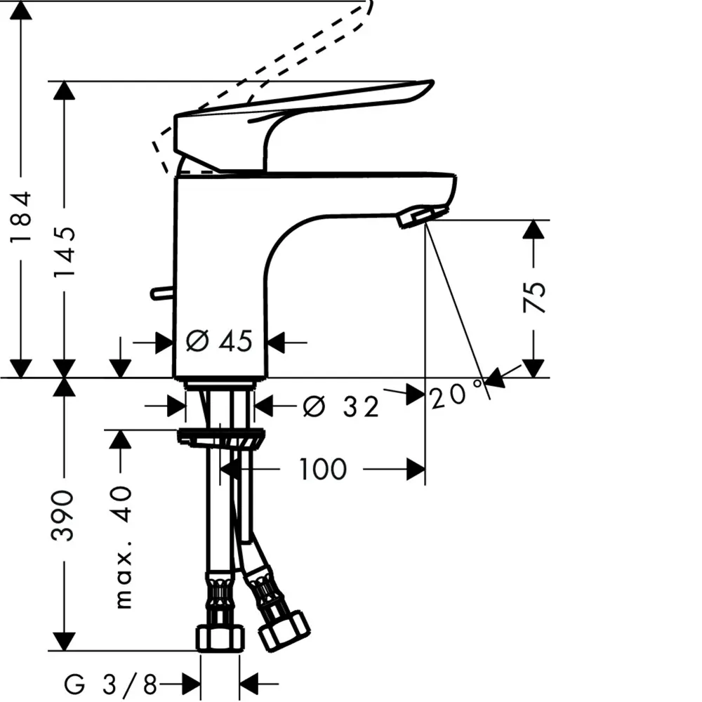 Смеситель для раковины Hansgrohe Logis E однорычажный цвет хром STLM-2174099 - Вид №6
