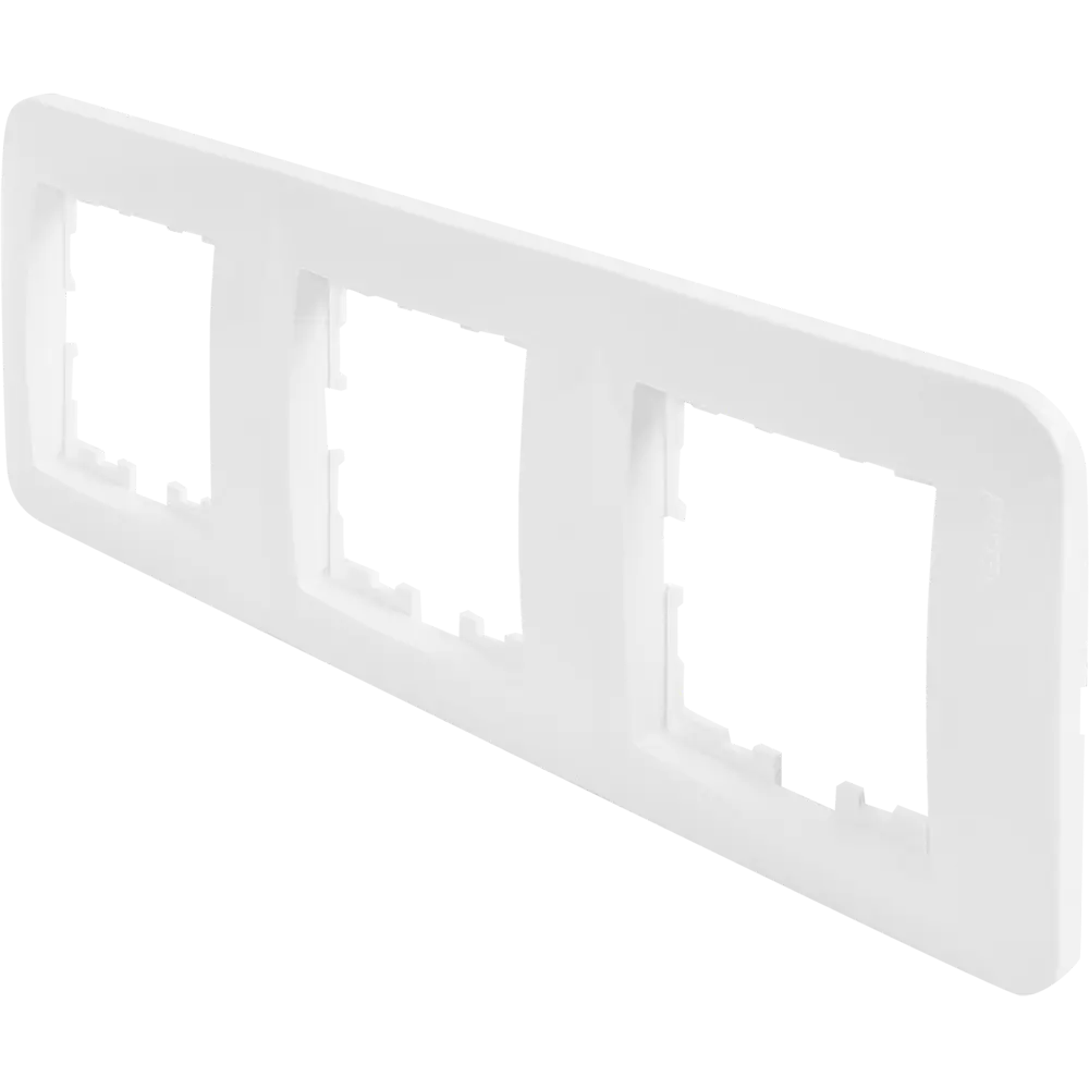 Рамка для розеток и выключателей Lezard Karina Life 3 поста вертикальная цвет белый STLM-2165266 - Вид №1