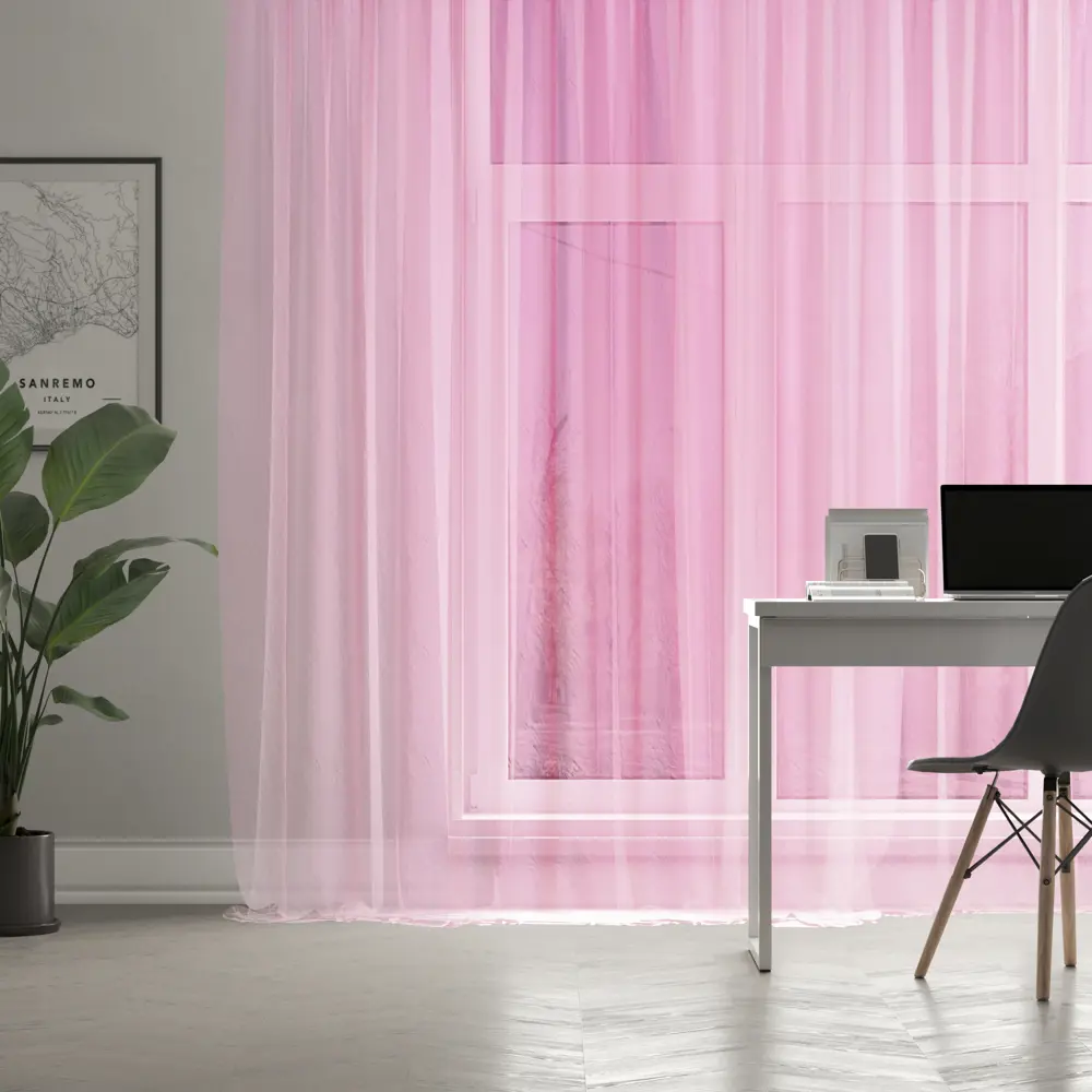 Тюль на ленте с утяжелителем Капри 250x260 см цвет розовый 88109962 STLM-2190658 MIAMOZA 
