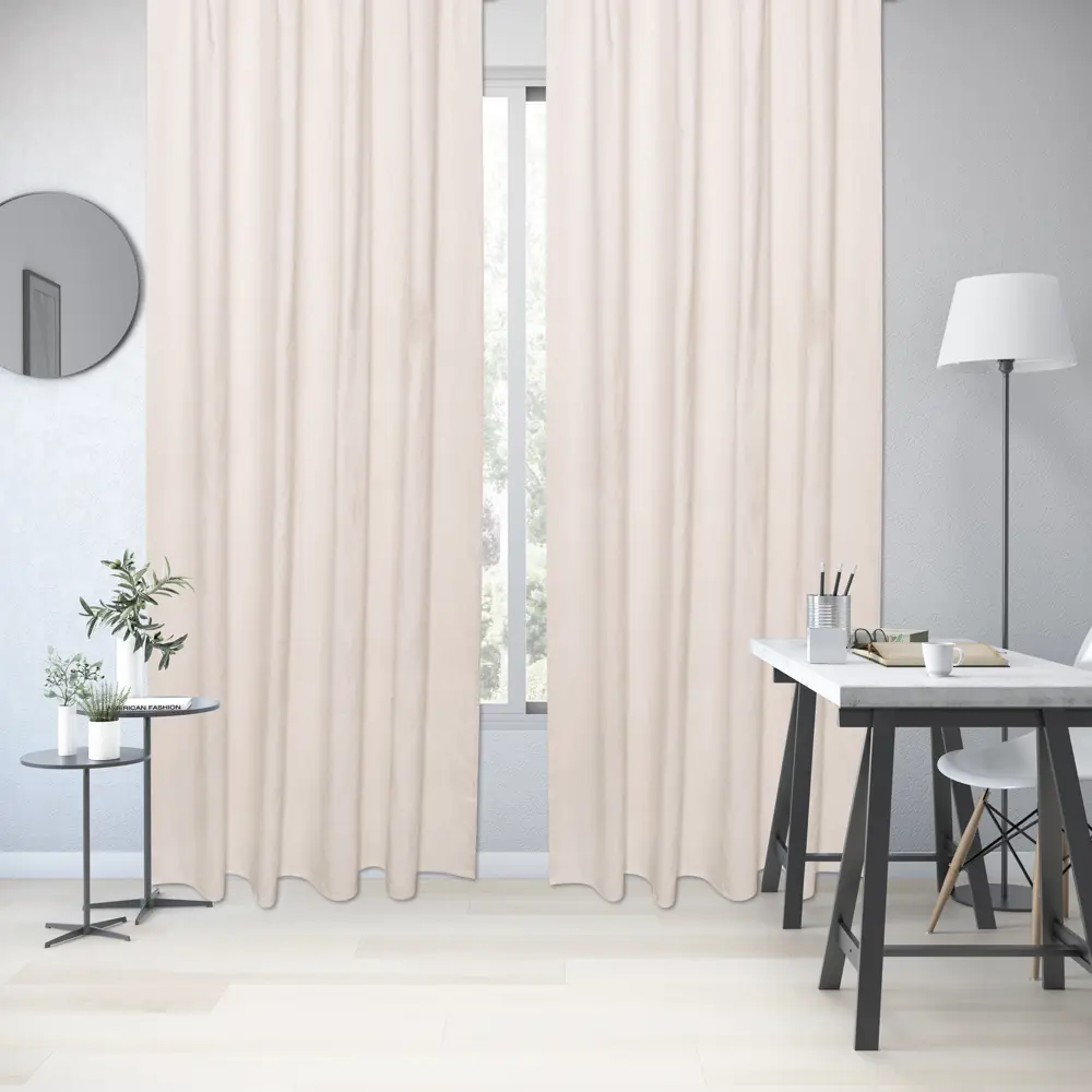 INSPIRE Adler - экологичная штора на ленте 200x280 см в бежевом тоне 88935282 STLM-1453560