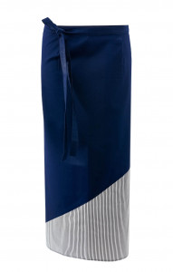 58362 Фартук "ГУРМАН" удлиненный цвет темно-синий с полоской  Одежда для официантов  размер