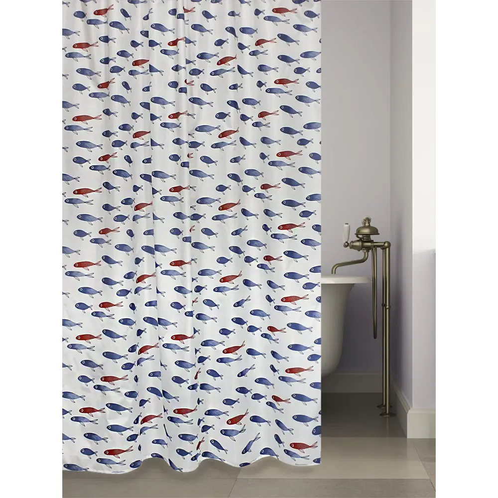 90031167 Шторка для ванной комнаты Bath Plus Fishes CH1953, 180x180 см STLM-0090647