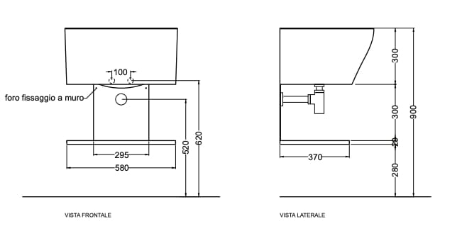 Керамическая подвесная раковина с полкой COLAVENE Tino&amp ARCH-00084040 - Вид №1