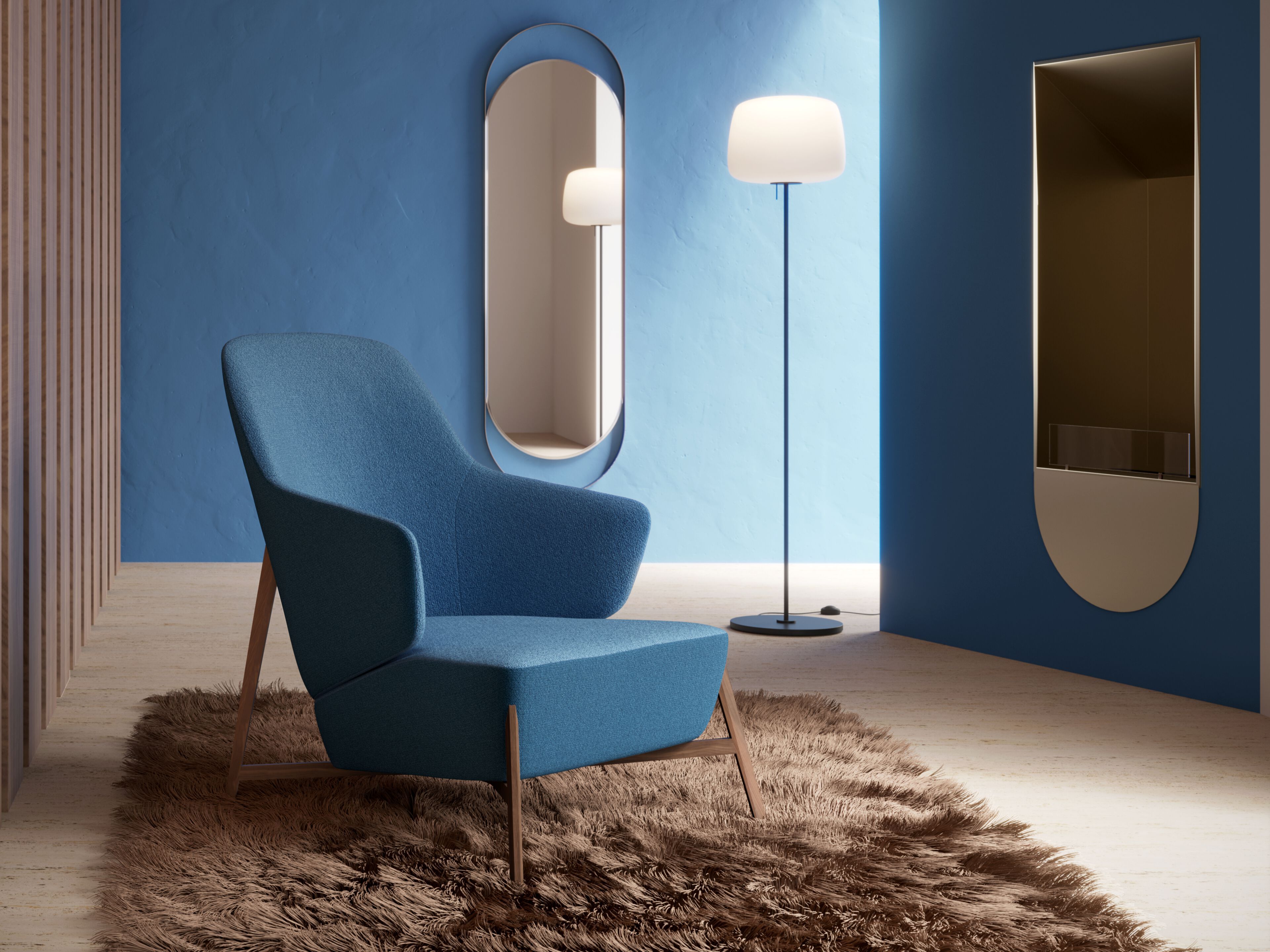 Тканевое кресло с подлокотниками и высокой спинкой Innova Imbottiti Арсенал ARCH-00056115 - Вид №2