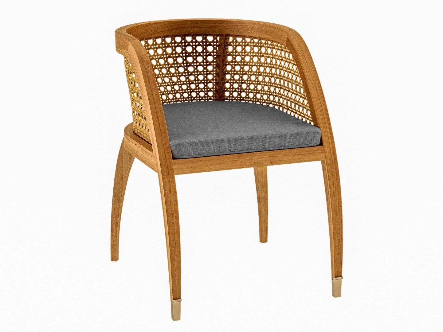 Стул для сада из тикового дерева с подлокотниками ASTELLO Coquelicot ARCH-00085298