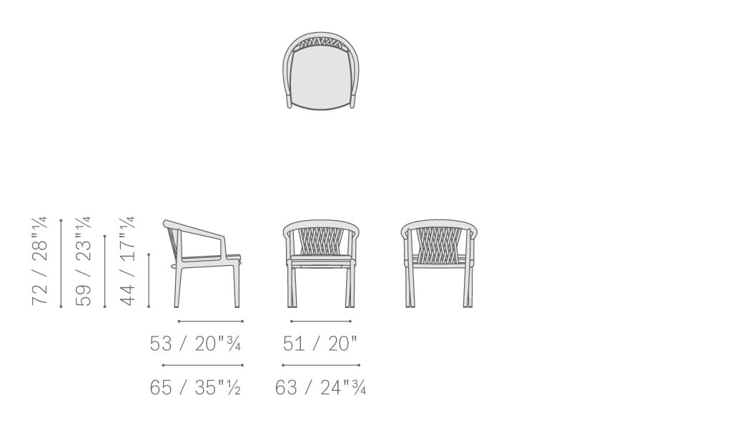 ТИК мягкий садовый стул с подлокотниками Poltrona Frau Boundless Living Outdoor Collections ARCH-00139269 - Вид №13