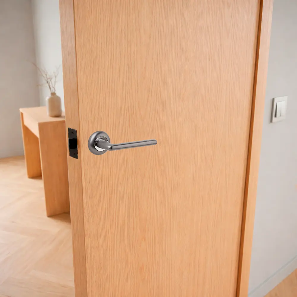 Дверная ручка на розетке Armex H-14083-A без запирания цвет графит STLM-2044439 - Вид №5