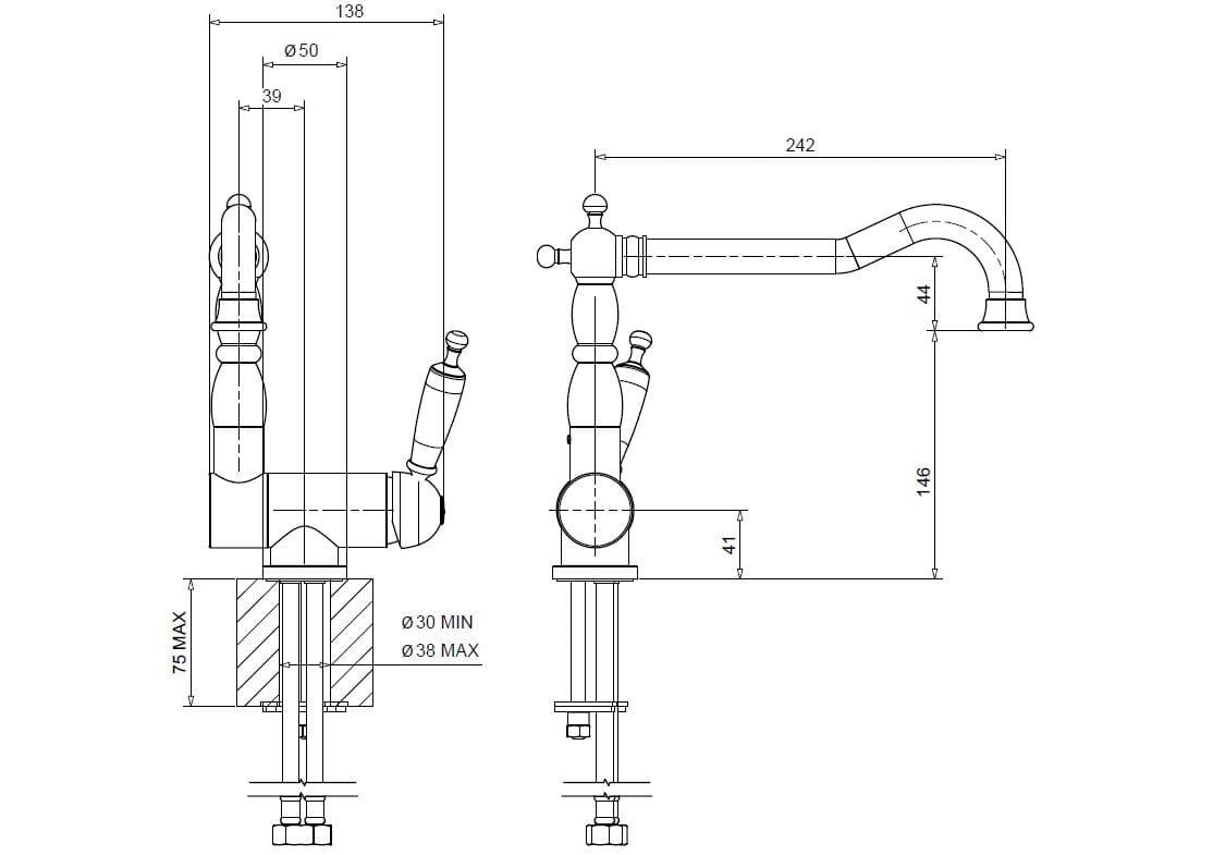 Однорычажный кухонный смеситель с поворотным изливом Gaia Mobili Complements ARCH-00039903 - Вид №2