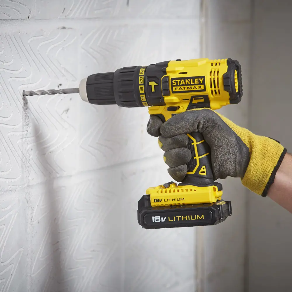 Дрель-шуруповерт аккумуляторная ударная Stanley Fatmax FMC626C2S, 18 В Li-ion 2х1.3 Ач STLM-2121399 - Вид №9