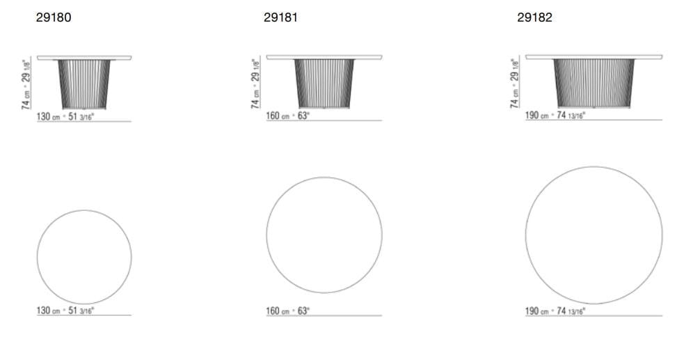 Круглый стол с металлическим основанием и шпоном Flexform Берри ARCH-00083792 - Вид №3
