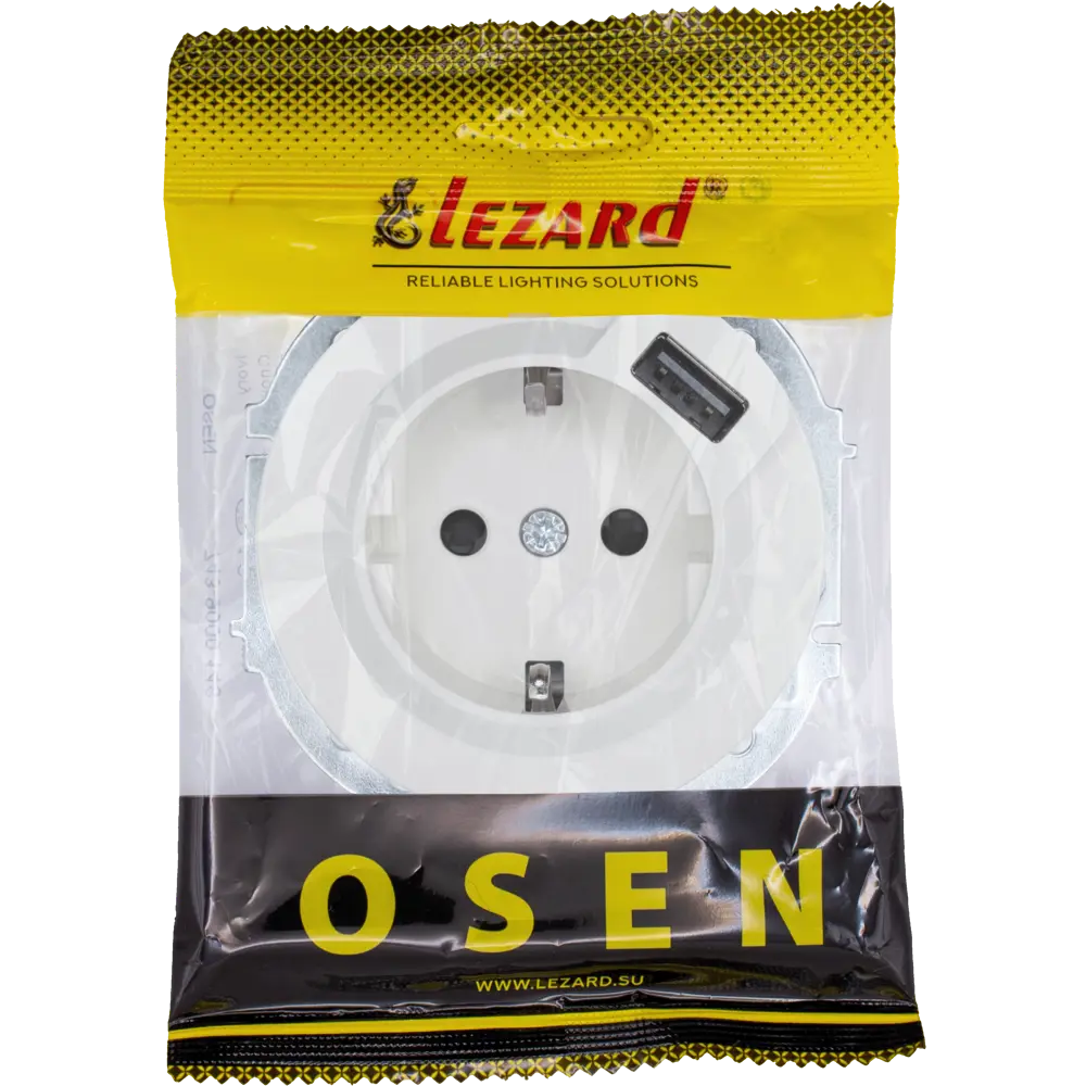 Розетка USB встраиваемая Osen с заземлением цвет белый LEZARD STLM-2049070 - Вид №8