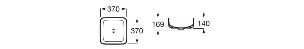 Керамическая столешница квадратная раковина Roca Inspira ARCH-00030660 - Вид №6