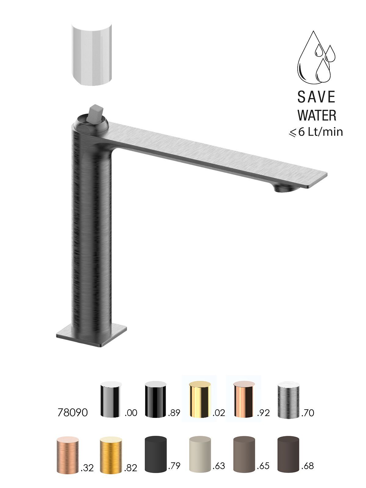 Смеситель для раковины с ограничителем расхода Rubinetterie Frattini Narciso S ARCH-00125843 - Вид №2