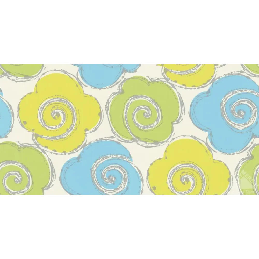 Обои виниловые 0,53х10 м, большие цветы, зелено-голубой 13276655 STLM-2182231 Santreyd 