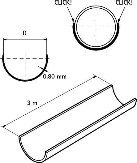 0635350 Крепление для труб  BIS Полукруглые профили поддержка для пластмассовых труб WALRAVEN  - Вид №1