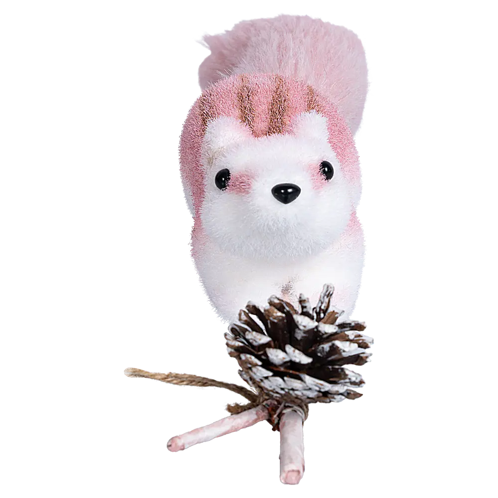 89368889 Декоративная фигура Белочка на веточке 40 см розовая STLM-1481620 Santreyd  - Вид №1