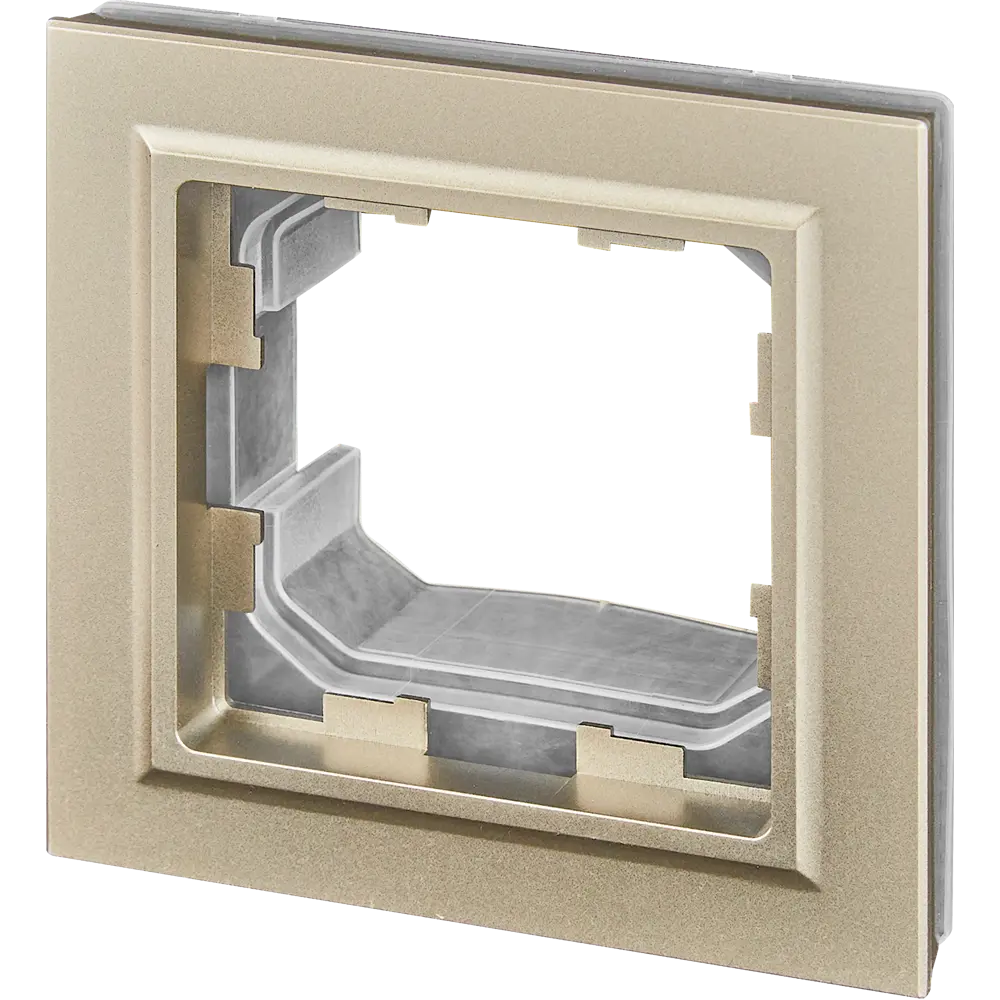 Рамка для розеток и выключателей IEK Brite 1 пост IP44 цвет шампань STLM-2193311 - Вид №2