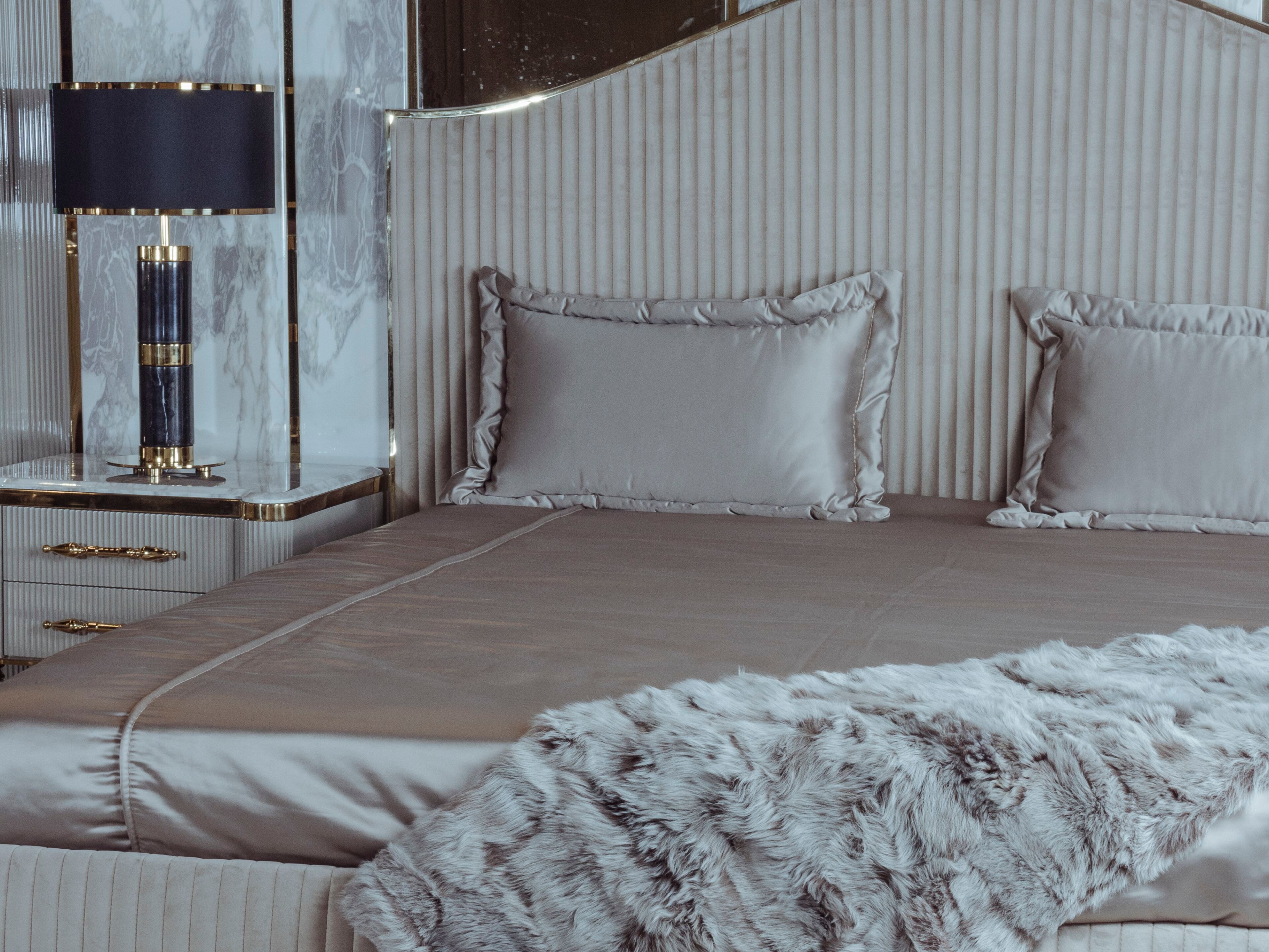 Двуспальная кровать с мягким изголовьем Zebrano Elsiyum ARCH-00143670 - Вид №4