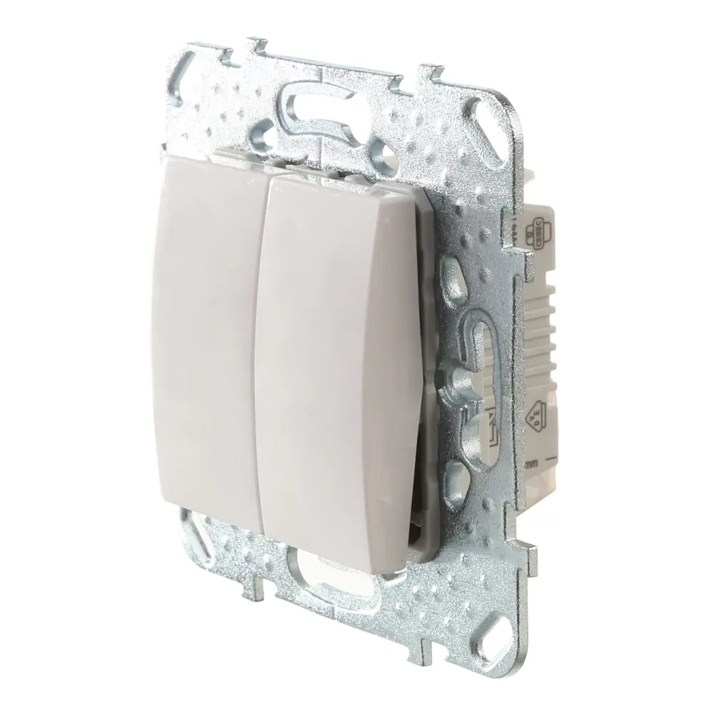Переключатель встраиваемый Systeme Electric Unica 2 клавиши, цвет белый STLM-2204638 - Вид №3