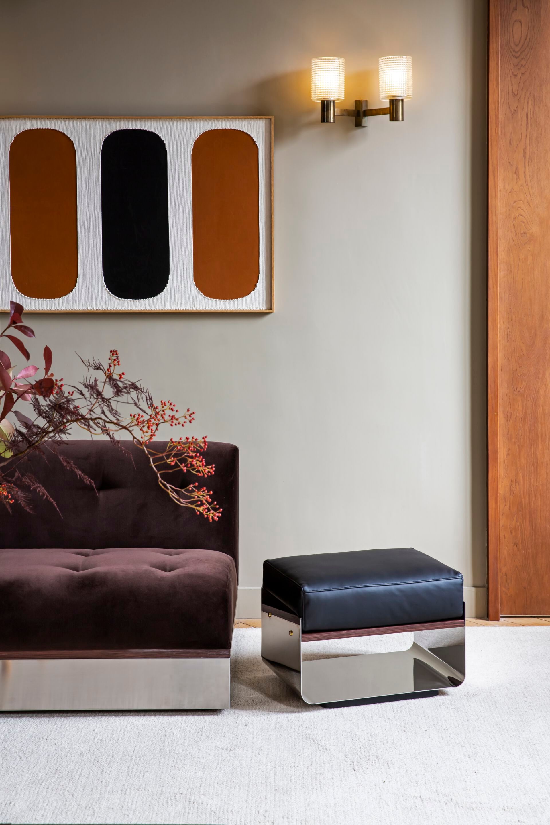 Прямоугольный пуф из кожи и нержавеющей стали RED EDITION STELLAR ARCH-00124542 - Вид №1