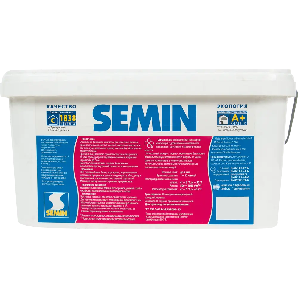 Шпаклёвка для нанесения валиком Semin 8 кг STLM-2138580 - Вид №1