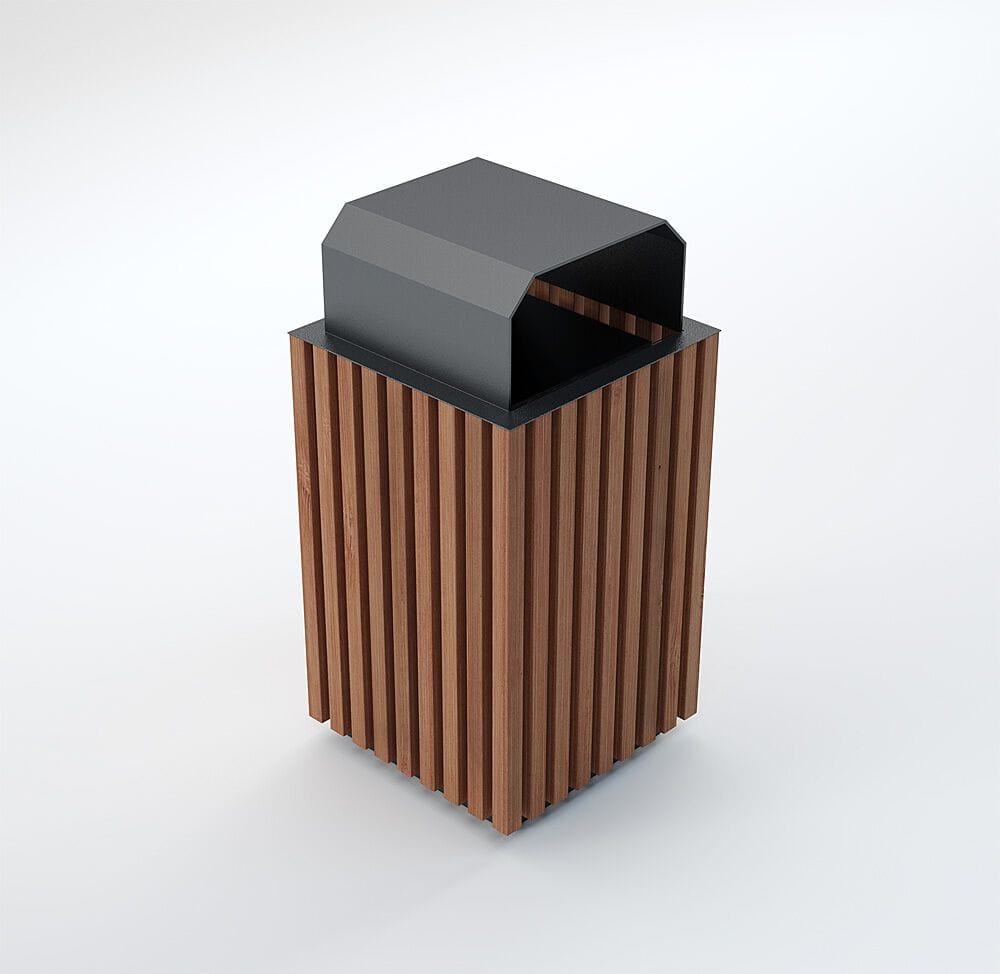 Алюминиевая стойка для мусора с крышкой для наружного использования CITYSì ALUMINUM ARCH-00077976 - Вид №2