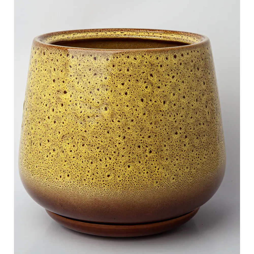 Горшок цветочный Gonchar Скарлет №1 Люкс ø28 h31 v19 л керамика желтый STLM-2116272 - Вид №2
