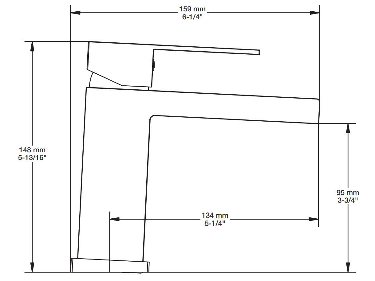 Однорычажный смеситель для раковины с раковиной BARIL Lib B95 ARCH-00009578 - Вид №2